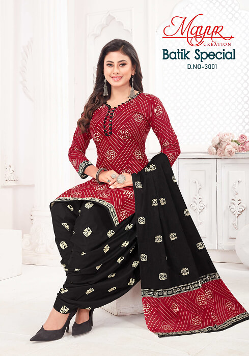 Red and Black Batik Print Dress