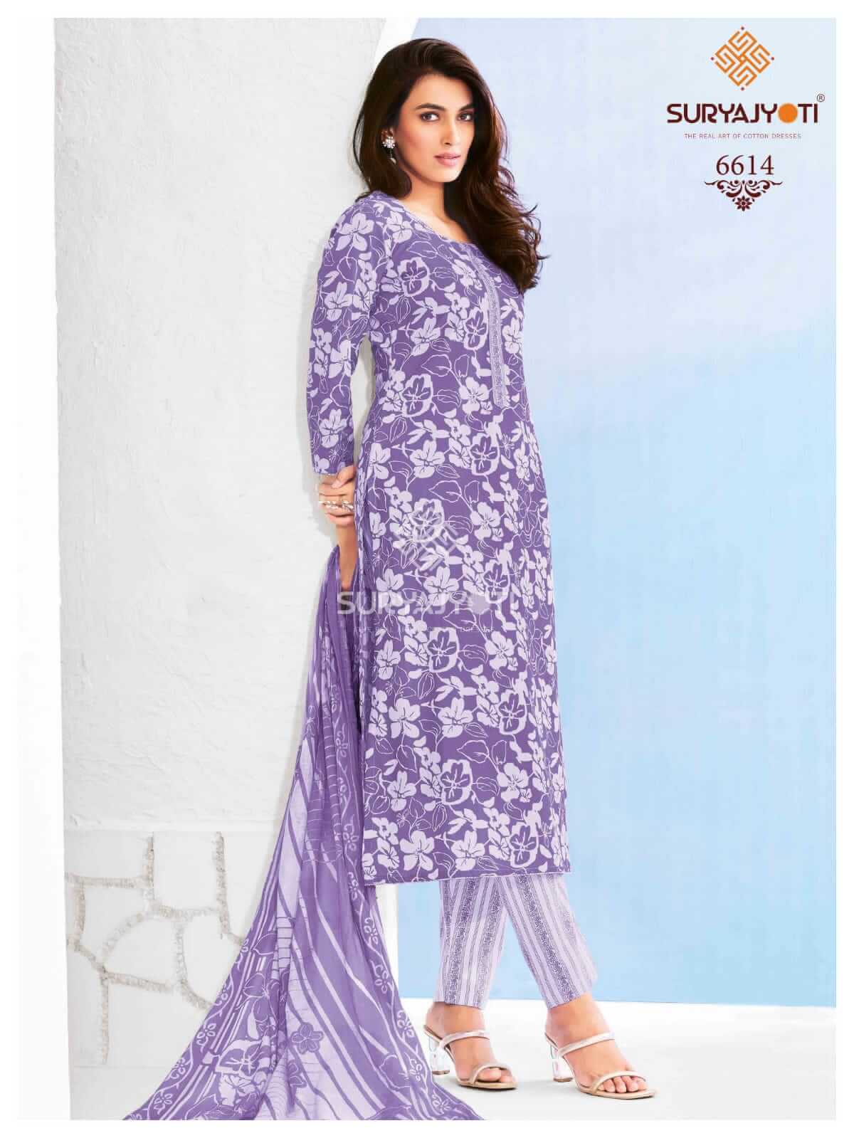 Purple dress Women Wearing Suryajyoti Dress Material