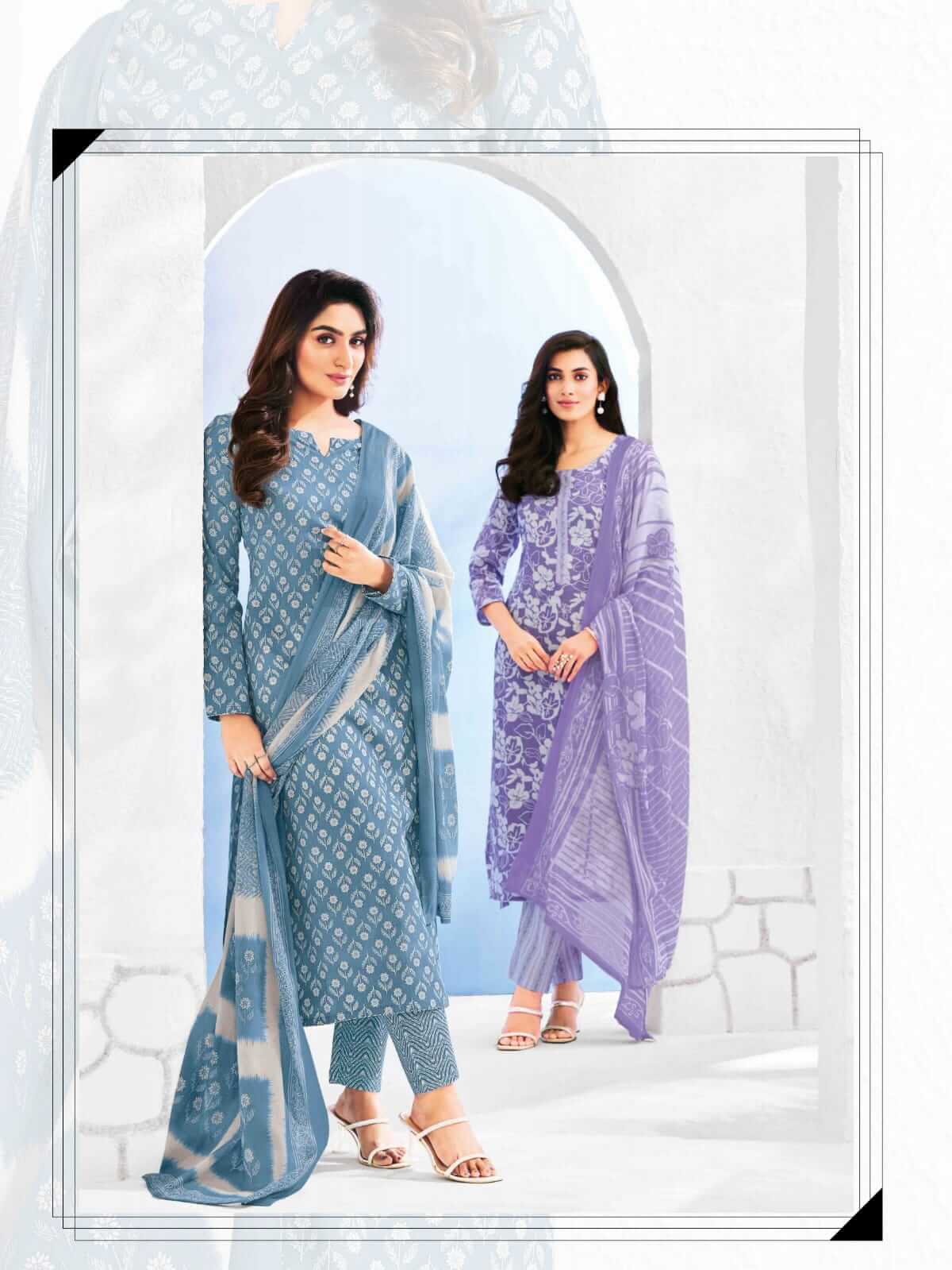 Women Wearing Suryajyoti Dress Material