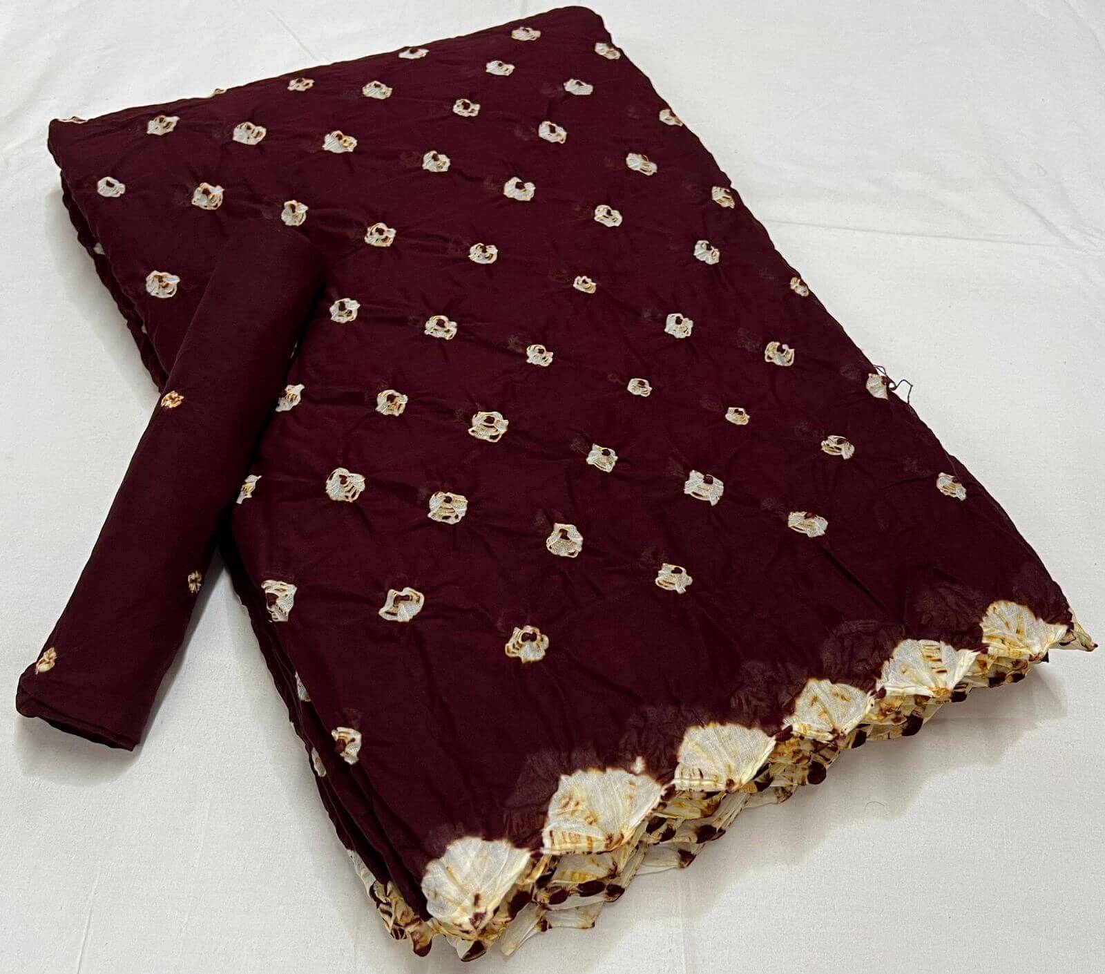 Maroon Color Bandhani Saree