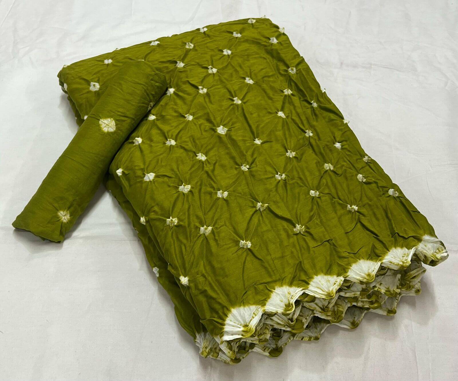 light green color Bandhani Saree